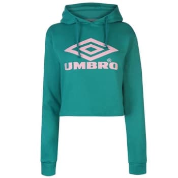 Umbro Crop Logo Hoodie Ladies - Green