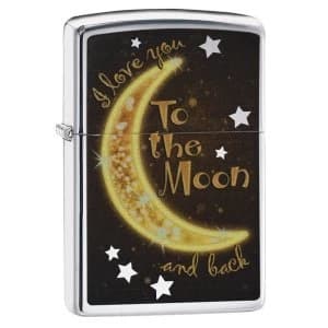Zippo Golden Moon High Polish Chrome Regular Lighter