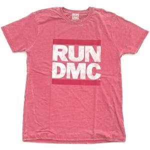 Run DMC - Logo Vintage Unisex Large T-Shirt - Pink