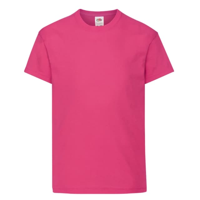 Fruit of the Loom Original T-Shirt in Fuchsia Size: 12-13 Years Fuchsia Unisex 12-13 Years
