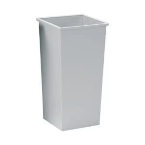5 Star Facilities 48 Litre Waste Bin Square Metal Scratch Resistant Grey