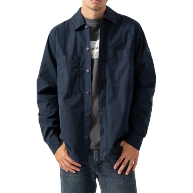 Boss Mens Locky M Long Sleeve Oxford Shirt Dark Blue male S