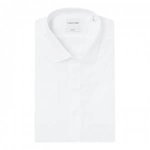 Calvin Klein Poplin Slim Fit Shirt - White 100