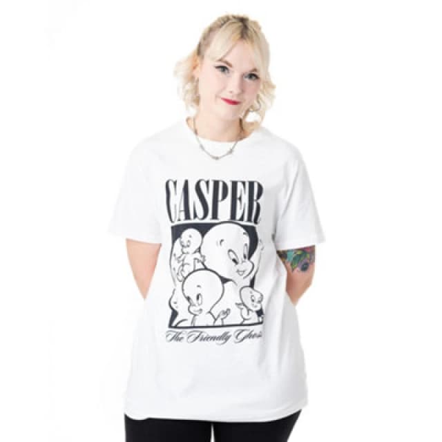 Casper The Friendly Ghost Casper The Friendly Ghost Short Sleeved T-Shirt in White Size: Small White S Unisex 5063203915538