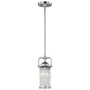1 Light Mini Ceiling Pendant Light Chrome IP44, G9