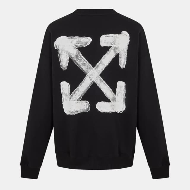 Off White Mens Skate Graphic Relaxed Fit Crew Sweatshirt Black-White male XS