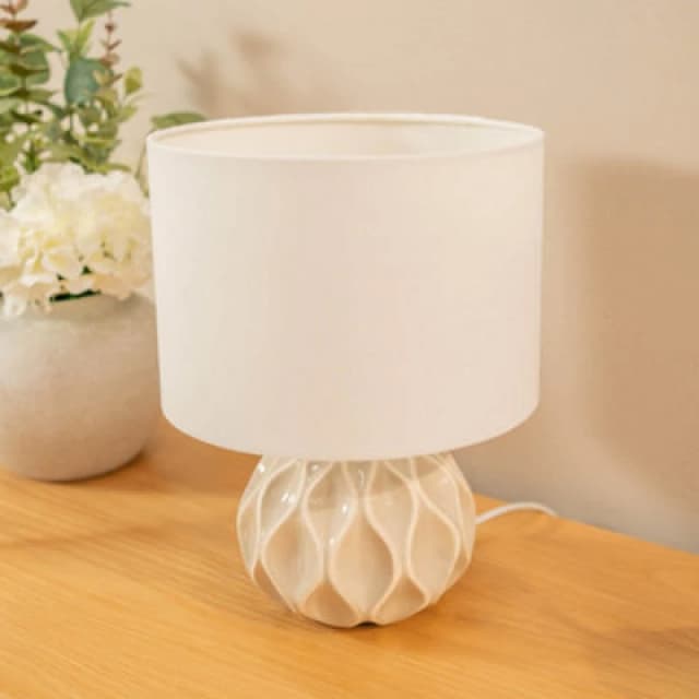 ValueLights Luca Natural Ceramic Table Lamp Natural