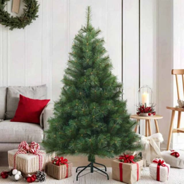 vidaXL Artificial Hinged Christmas Tree Green 150 x 94cm PVC, steel, Green 42019332