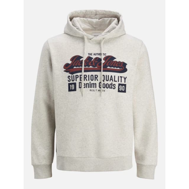 Jack and Jones Colour Logo Hoodie Mens White Melange male L