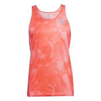 adidas Fast Graphic Tank Top Mens - Acid Red / Black