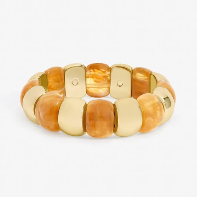 Mood Gold Plated and Resin Stretch Bracelet Gold female One Size