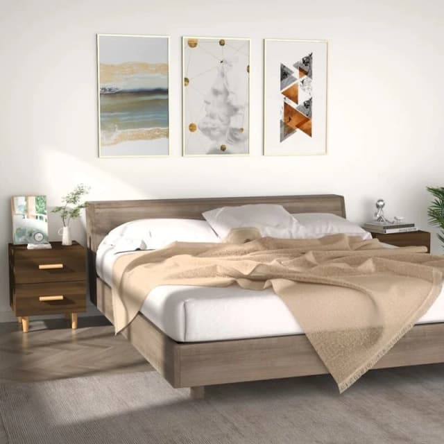 VIDAXL Bed Cabinets 2 pcs Brown Oak 40x35x47.5cm Vidaxl 8720286973004