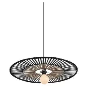Larissa Lighting - Larissa Pehcevo Ceiling Pendant Lamp Bamboo 1x E27 Black