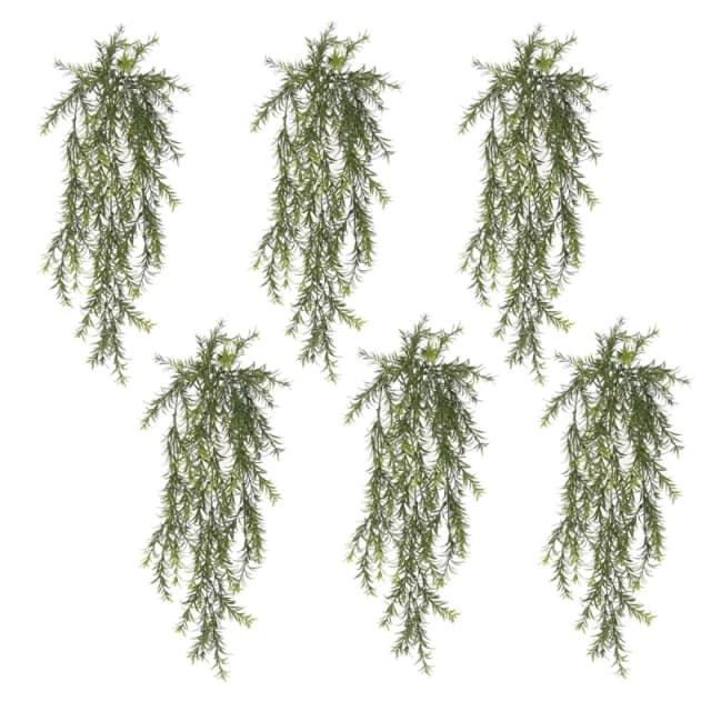 N/A Pack of 6 x Hanging UV and Fire Resistant Artificial Spider Fern Plant 78cm