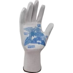 Cut Resistant Gloves, White/Blue, Needle Protection, Size M