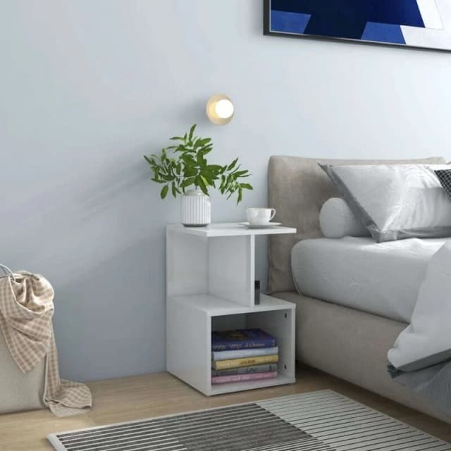VIDAXL Bedside Cabinet High Gloss White 35x35x55cm Engineered Wood Vidaxl 8720286558645