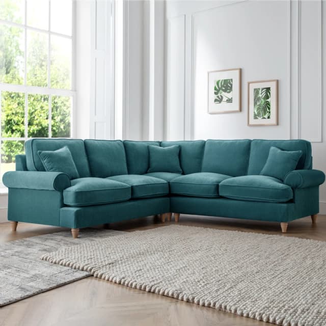 The Great Sofa Company Ezra 2 Corner 2 Manhattan Emerald Emerald Unisex