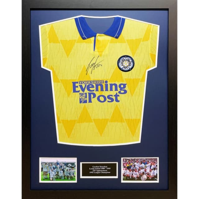 Leeds United FC Gordon Strachan signed Leeds official retro shirt White unisex One Size