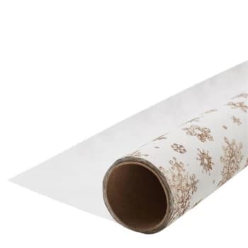 The Unique Paper Company Golden Stars Xmas Wrap 2m - Snowflake