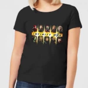 Avengers Team Lineup Womens T-Shirt - Black