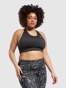Reebok Run Bra (Plus Size) - Black, Size 1X, Women