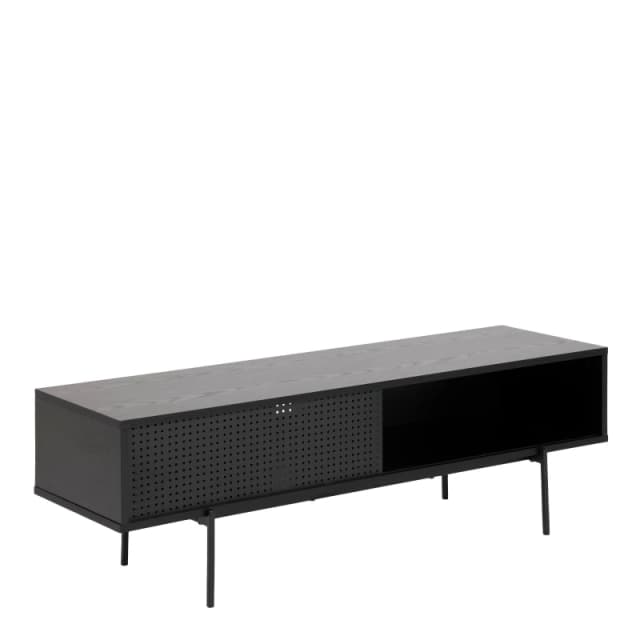 Furniture To Go Angus TV Unit with 1 Sliding Door in Black Unisex