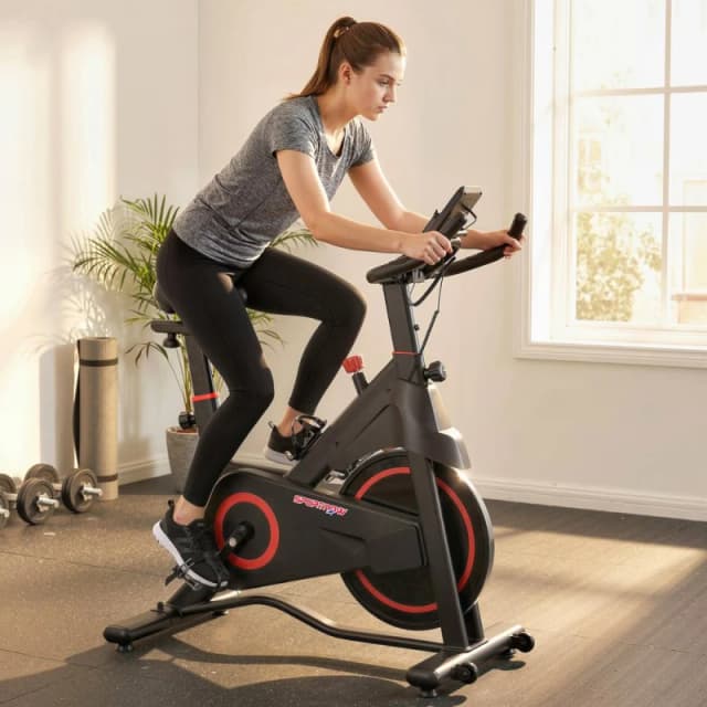 SPORTNOW Exercise Bike, Stationary Bike with Adjustable Magnetic Resistance in Black Unisex