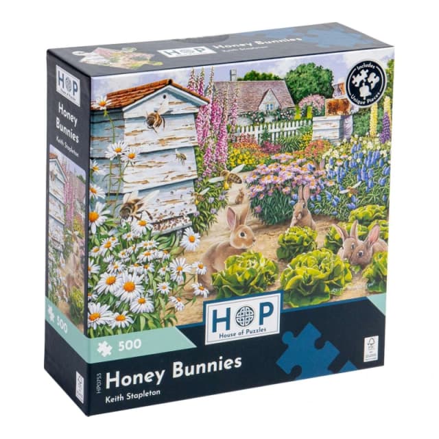 The House Of Puzzles Honey Bunnies 500 Piece Jigsaw Puzzle Multicolor Unisex 500 Piece