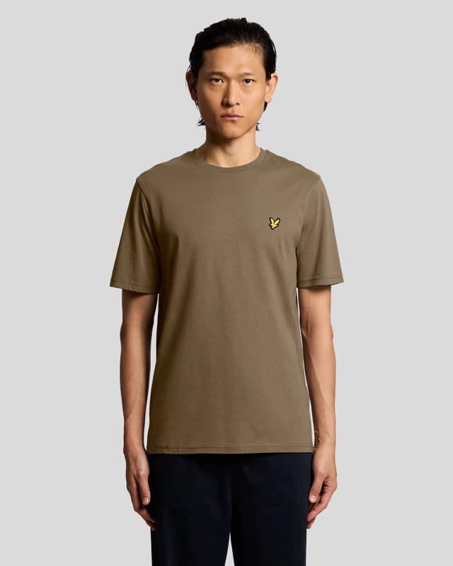 Lyle & Scott Mens Cotton Crew Neck T-Shirt in Khaki