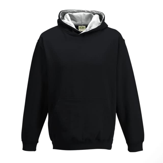 AWDis Varsity Hoodie in True Black Size: 12-13 Years True Black Unisex 12-13 Years
