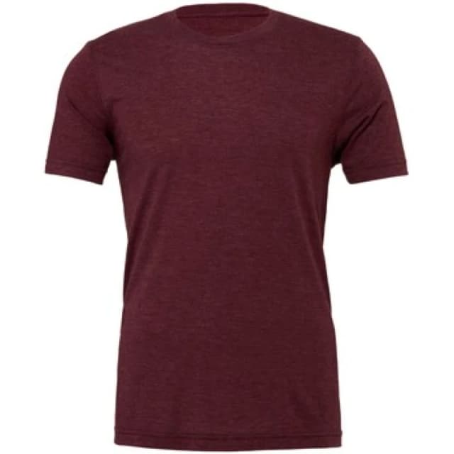 Bella + Canvas Mens Canvas Triblend Crew Neck T-Shirt Short Sleeve T-Shirt in Maroon Size: XS Maroon Male XS