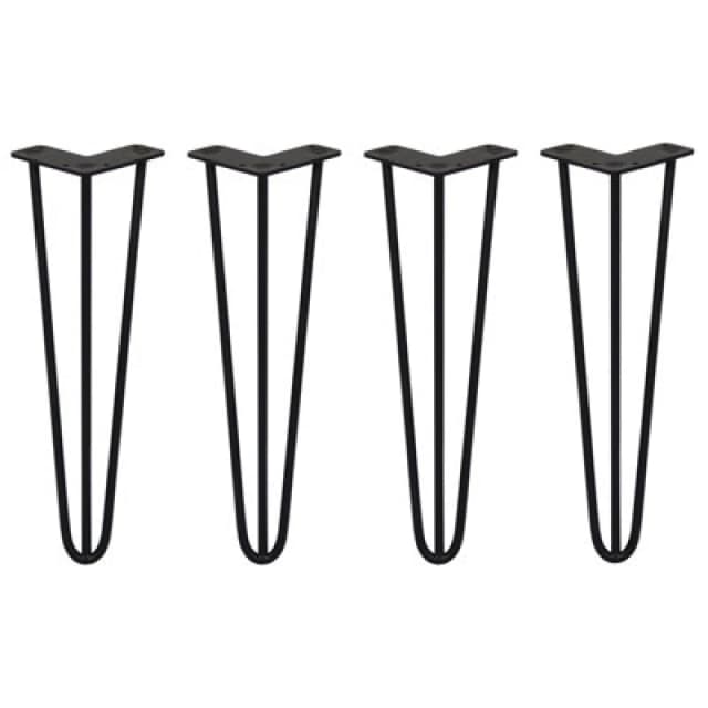 MonsterShop 4 X Hairpin Leg - 16 - Black - 3 Prong - 10M