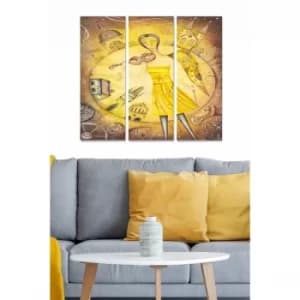 MDF55974457 Multicolor Decorative MDF Painting (3 Pieces)