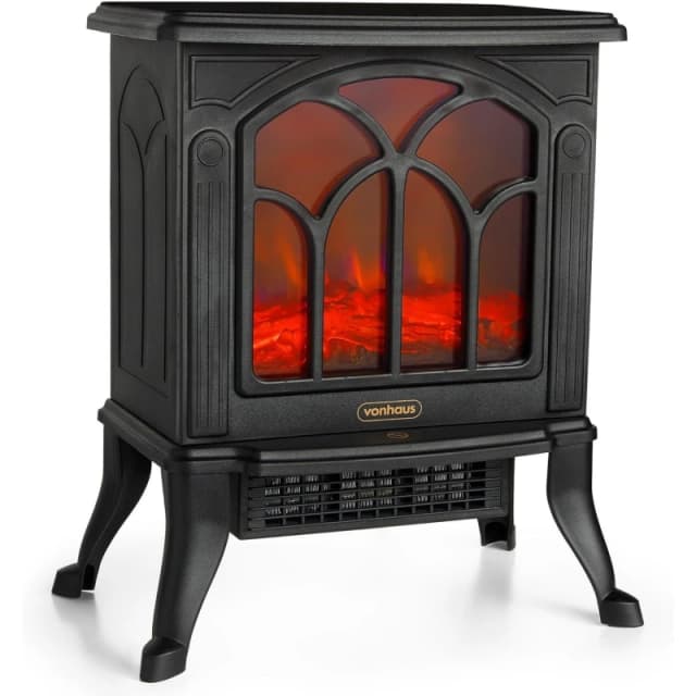 VonHaus Electric Stove Heater 1500W Black unisex One Size