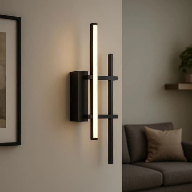 Eglo Trepiliano Aluminium & Steel Black Modern LED Linear Wall Light Black Unisex