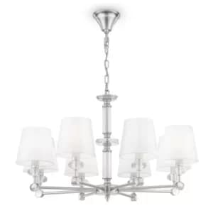 Classic Riverside 8 Light Chrome Chandelier with Shades