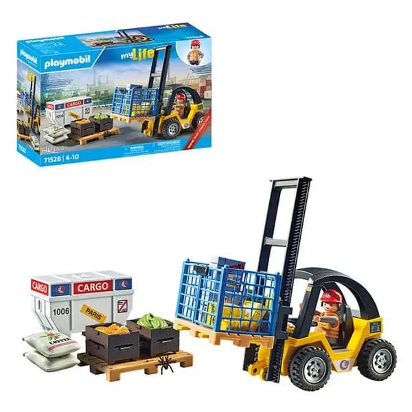 Playmobil 71528 My Life, Forklift Truck With Cargo Promo Pack