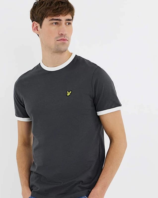 Lyle & Scott Lyle & Scott Ringer T-Shirt Gunmetal - Lyle & Scott - Size: M Gunmetal Male M LC06901