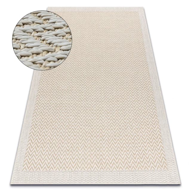 RugsX Carpet Origi 3726 Cream - Zigzag Flat-Woven Sisal String 78X150 Cm