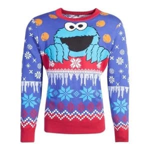Sesame Street - Cookie Monster Christmas Unisex Large Christmas Jumper - Multi-Colour