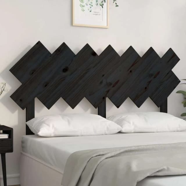Vidaxl Bed Headboard Black 141X3X80.5cm Solid Wood Pine, Black 819224