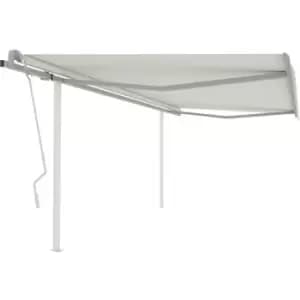 Vidaxl - Manual Retractable Awning with Posts 4.5x3 m Cream Cream
