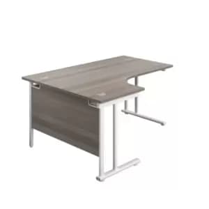 Tc 1600 x 1200 Twin Upright Left Hand Radial Desk Grey Oak-White