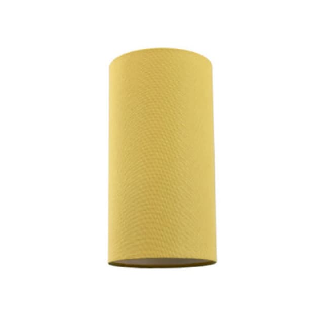 Happy Homewares Contemporary And Stylish Mustard Ochre Linen Fabric Tall Cylindrical Lampshade