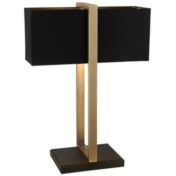 Merano Livigno Table Lamp Matt Antique Brass Plate & Black Fabric