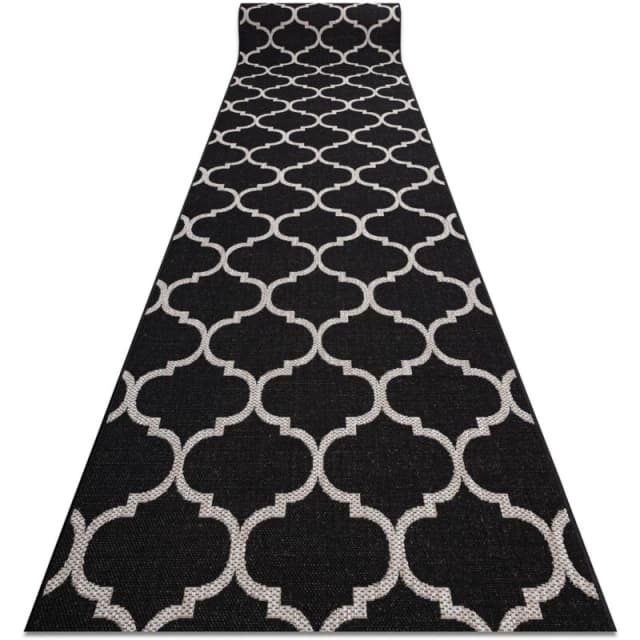 RugsX Runner Sizal Floorlux Design 20608 Moroccan Trellis Black / Silver 120 120X100 Cm