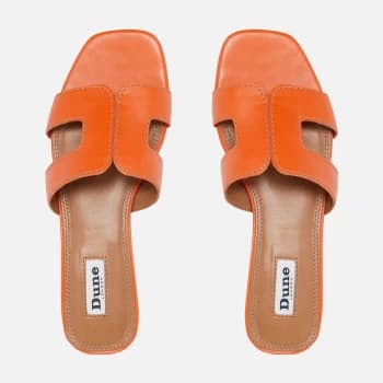 Dune Womens Loupe Leather Sandals - Orange - UK 4