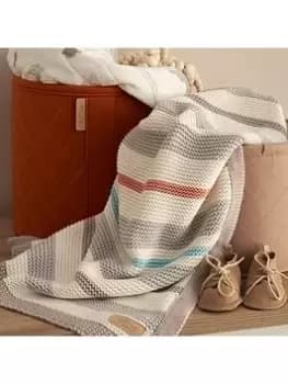 Tutti Bambini Chunky Striped Knitted Baby Blanket - Cocoon