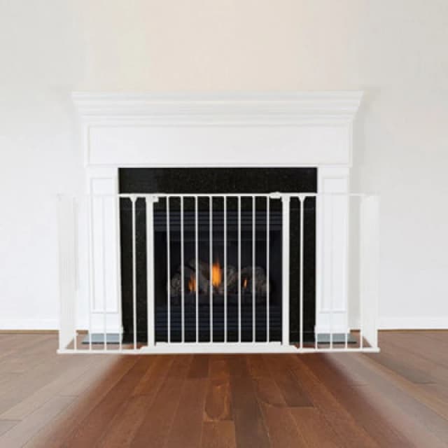 Safetots Multi Panel Fire Surround, 77Cm Deep X 138Cm Wide, White, 70Cm Tall, Child And Pet Safety, Baby And Toddler Fire Guard