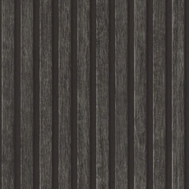 As Creation Wood Slat Effect Black Dark Grey Panels Wallpaper 391094